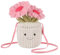 Apricot Lamb Topf Blume Pflanze Gänseblümchen geformte Plüsch Tasche Plüsch Umhängetasche Geldbörse für Teenager Erwachsene, Plüschtier Umhängetasche in Tierform, Kinder Mode Handtaschen, 27 cm