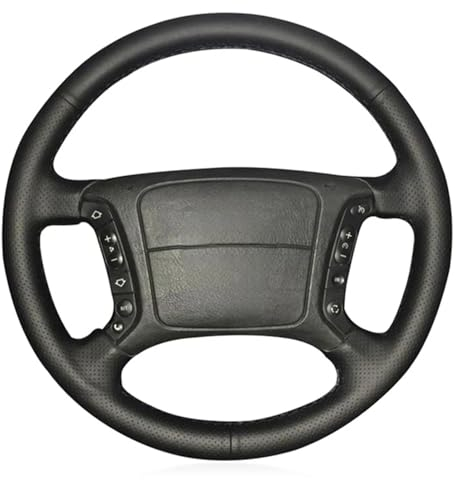 Handgenähter Lenkradbezug Für BMW E39 E46 318i 325i E53 X5 Schwarz DIY Handgenähte Autolenkradabdeckung