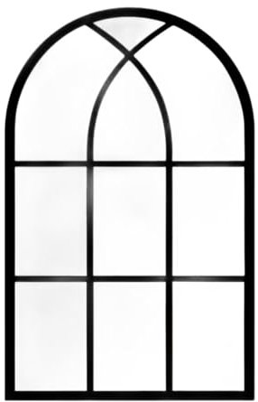 Kuntesetty Espejo de Ventana con Diseño Contemporáneo para Hogar Y Oficina, Negro, Individual