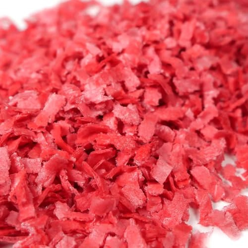 Streuselheld Schnippel Rot 20g Esspapier Flocken | Rote Streusel aus Esspapier-Schnipseln zum Verzieren von Gebäck aller Art wie Torten, Kuchen und Keksen
