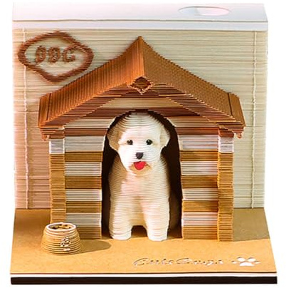 Hoepavy Calendrier de bureau, calendrier 2025, calendrier 3D, bloc-notes artistique, bloc-notes en papier 3D, bloc-notes gravé au laser, déchiré à la main, pour prendre des notes, ornements