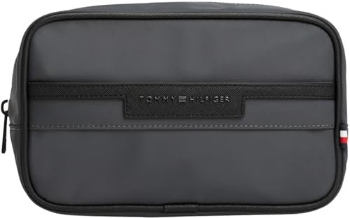 Tommy Hilfiger Trousse de Toilette Homme Repreve Washbag avec Logo, Gris (Dark Grey), Taille Unique