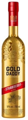 Gold Daddy Strawberry Kiss Liqueur – Premium Polish Vodka Infused with Luscious Strawberries | 18% ABV | 70cl Bottle | Silky Smooth & Perfect for Cocktails, Desserts & Chilled Enjoyment