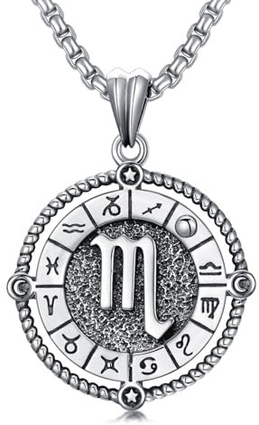 ROMANTICWORK Skorpio Sternzeichen Kette 925 Sterling Silber Konstellation Scorpio Sternzeichen Anhänger Halskette Skorpion Horoskop Schmuck Geschenke für Damen Herren