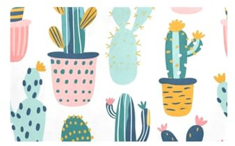 EtherSpher Alfombra colorida de cactus en macetas para entrada, lavandería, de perfil bajo, 81 x 50 cm, goma antideslizante y lavable, absorbente, para pasillo, cocina, vacaciones