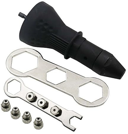 DIYEAH Adaptador de Remache Eléctrico para Taladro Inalámbrico Herramienta de Inserción de Tuercas Rápida y Construcción Metálica de Boquilla