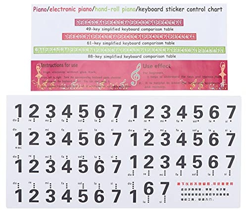 Fictory Klaviertastatur-Aufkleber für einfaches Lernen, abnehmbare Aufkleber für Synthesizer, Handroll-Klavier, steigern Sie Ihre Spielfähigkeiten