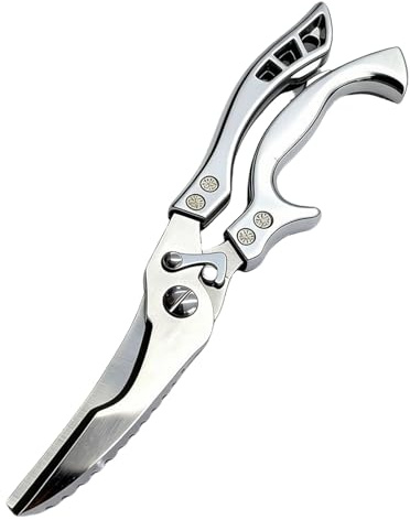 Forbici da Cucina Acciaio Inox, Forbici Professionali per Pollame con Blocco di Sicurezza, ForbicidaPollo Trinciapollo, per Ossa Di Pollo, Carne, Tacchino, Pesce E Verdure, Lavabili In Lavastoviglie