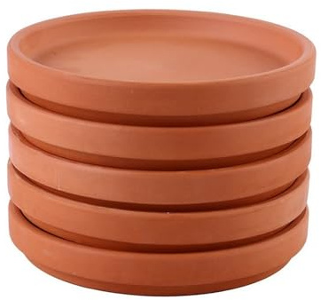 GEK208130 Jardin Lot de 5 Plateaux Ronds en Terre Cuite for Pots Fleurs et Plantes Plantes en Pot(Grand)