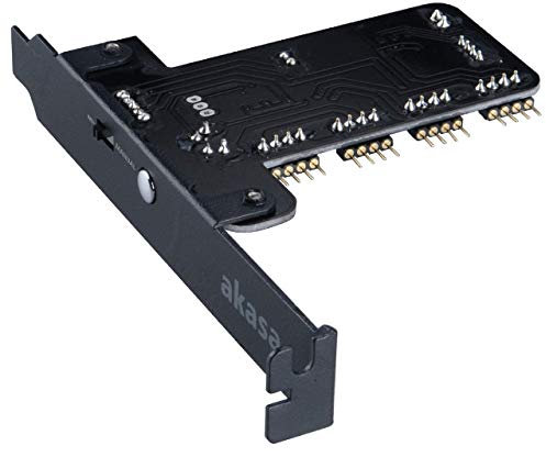 Akasa Vegas RGB Controller Card | Dual-Mode Manual & MB Sync Control | 4 Channels | Fits in a PCI Slot Bracket | 7 Modes LED Display | PCIe & Low Profile PCIe Slot | AK-RLD-02