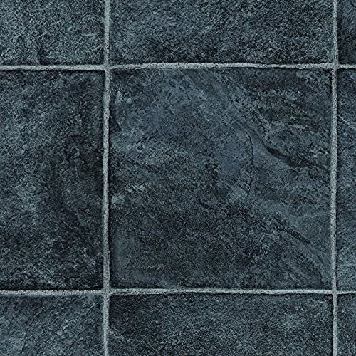PVC Bodenbelag Fliesenoptik Auslegware 2,6 mm Dicke Fliese Anthrazit 550 x 400 cm. Weitere Farben und Größen verfügbar