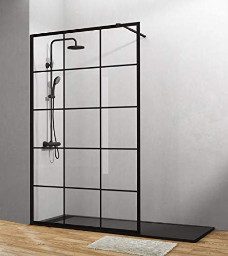 GME Mampara de ducha de vidrio, 80 cm Anchura x 195 cm Altura