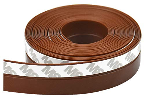 NATUCE Bande d'étanchéité Auto-adhésive de Silicone pour Porte et Fenetre, 2.5 x 500 cm, Marron et Imperméable, Coupe-vent, Anti-poussière, Insonorisant (Marron)