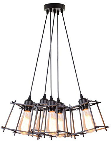 Vintage Metall Käfig Industrie Kronleuchter Pendelleuchte Loft Deckenleuchte Lampe