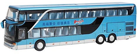 Doppelstock Linienbus, Elektrisches 1:32 Legierungs Doppeldeckerbus Modellspielzeug mit Leichter Musik R¨¹ckzugsfahrzeuge Mini Stadtbusmodell f¨¹r Kinder