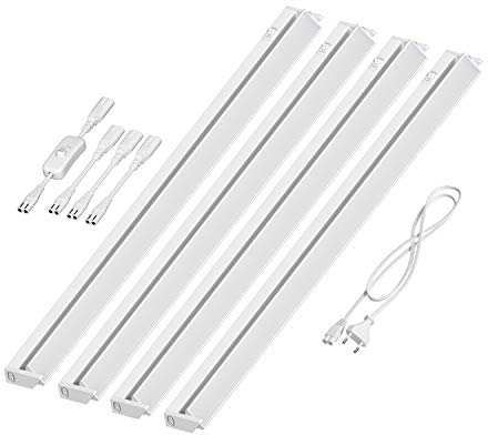 ledscom.de LED Unterbau-Leuchte LIWO 91cm, schwenkbar, mit Schalter,16W, je 1444lm, warmweiß, 4er Set