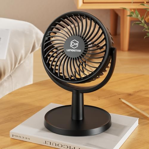 Shinebella 4 Speeds Small Desk Fan with Strong Airflow, Personal Portable Mini USB Fan, Quiet, 310 Degree Rotation, Detachable, Easy to Clean, Lightweight, 4 inch, for Bedroom, Desk, Home…