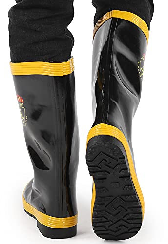 Stivali di Sicurezza, Stivali di Gomma di Salvataggio Antincendio Calzature Protettive Scarpe Antinfortunistiche in Gomma Antiscivolo Resistenti Alle Alte Temperature per Vigili del Fuoco(43-43)