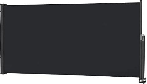 UISEBRT Seitenmarkise Ausziehbar 120 x 300 cm Anthrazit Sichtschutz Markise Sonnenschutz Windschutz für Balkon Terrasse Camping