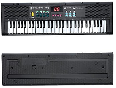 Keyboard Piano, 61 Keys MQ6186 Earphone Jack Electric Piano Screen Digital with Microphon for Beginner Child Adult for Performance