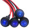 Taiss 4 pezzi ON OFF interruttore a bilanciere impermeabile 12V rotondo 2 posizioni 20A 3 pin SPST con LED blu illuminato con filo per camion auto barca elettrodomestici KCD1-8-101NW-BU-X