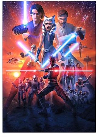 Displate Offiziell Star Wars MetallPoster Magnetische Befestigung Inklusive Lizenziert Bilder Hochwertiges Poster Star Wars - Ahsoka - Clone Wars Poster 45 cm x 32 cm