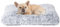 EHEYCIGA Flauschig Hundebett Kleine Hunde, Hundekissen Waschbar, Kuschelig rutschfest Hundematte mit Langem Plüsch, Grau, 60x45cm