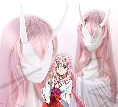Shuna Cosplay Perücke Tensei Shitara Slime Datta Ken Pink Lange Glatt Erwachsene Kunsthaar Halloween Anime