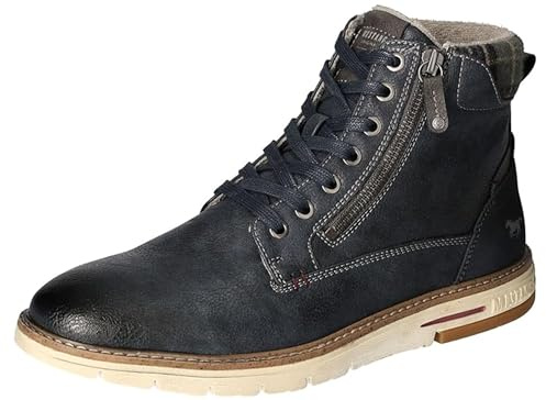 MUSTANG Herren Stiefelette Schnürboot Reißverschluss 4149-505, Größe:43 EU, Farbe:Blau