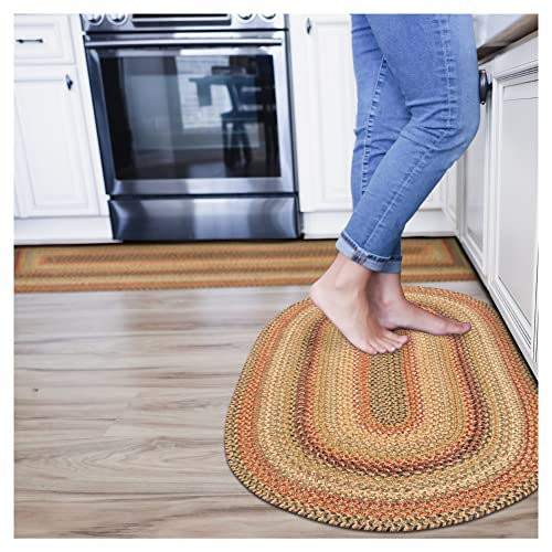 Homespice Kingston Jute-Teppich, 5,1 x 91,4 cm, braun, geflochten, ovaler Teppich, Eingangsteppich, Küchenteppich, Badezimmerteppich