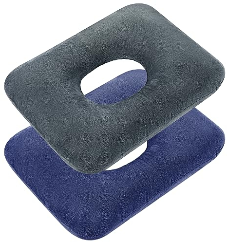 Sintuff 2 Stück sitzendes Donut-Kissen für Steißbeinschmerzen, Hämorrhoiden, Wundliegen, Schwangerschaft, Schmerzlinderung, Sitzkissen Anti-Dekubitus-Donut-Kissen, Donut-Form, Postpartum-Kissen für