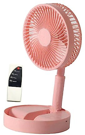 kowaku Ventilateur sur Pied Portable Ventilateur sur Pied Petit Ventilateur réglable Silencieux avec télécommande Ventilateur de Bureau Pliant Ventilateur de, Rose