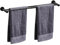 HONPHIER Porte Serviette Rétractable 43-72CM Porte-Serviettes Barre Porte-Serviette Acier Inoxydable Porte-Serviettes Mural, Noir (Double Barre)