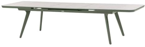 Hespéride - Table de Jardin Extensible Pulpy Gris - 12 Places - Aluminium Antirouille Verre revêtement Céramique - Meuble d'Extérieur à Rallonge
