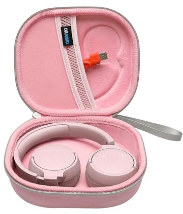 DR·AMIU Hard Case Compatible with JBL Tune 510BT/ 520BT/ 660NC/ 670NC/ 500/ JBL Live 460NC/ 670NC/ JR 460NC, Junior 320BT / 470NC Foldable Small Headphones Pink