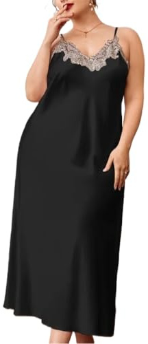 SWEPER Camicia da Notte Donna - Indumenti da Notte Sexy da Donna in Raso di Seta Senza Maniche Camicie da Notte Estive con Scollo A V Reggicalze Camicia da Notte Lunga Sottile in Seta Imitazione