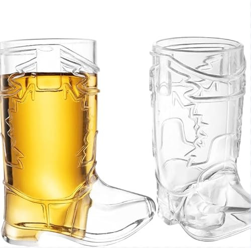 ZGDEIWGF 10 Stück Cowboystiefelbecher, Transparente Kunststoffbecher, Lustige Bierbecher, Mini-Cowboybecher, Cowboy-Partydekorationen
