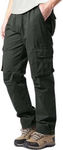YAOHUOLE Pantalon De Travail Cargo Homme Militaire Baggy Vert Armée L