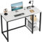 WOHOMO Scrivania per computer da 120 cm, con 2 ripiani, robusta scrivania per casa e ufficio con ampio spazio di archiviazione, scrivania moderna per gaming, studio, scrittura, computer portatile,