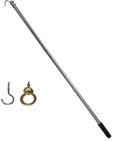 Kit de extracción de escalera para ahorro de espacio diseñado para áticos con barra de extensión de acero inoxidable de 40 pulgadas y gancho