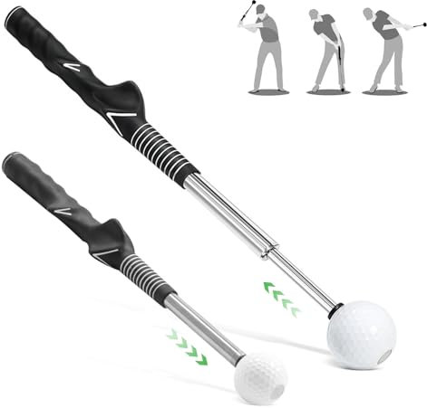 VHV Golf Swing Training Aid, Telescopic Golf Swing Trainer for Beginners and Pros, Grip & Gesture Correction, Tempo and Chipping Practice, Indoor/Outdoor Training Tool