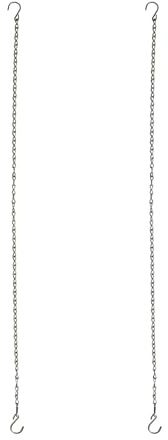 Sersberg Kette zum Aufhängen von Pflanzen, 89,9 cm, silberfarbene Hängekette, Hängekorb-Ketten-Set mit Haken für Vogelfutterstation, Hängepflanzer, Veranda, Windspiel (Silber, 89,9 cm, 2 Stück)