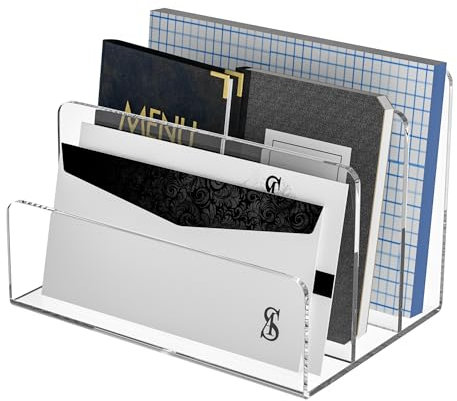 Sezanrpt Acryl Aktenhalter 3 Fach, klare Schreibtisch-Organizer, Office Magazin Datei Ordner Organizer Desktop für Berechnen, Bücher