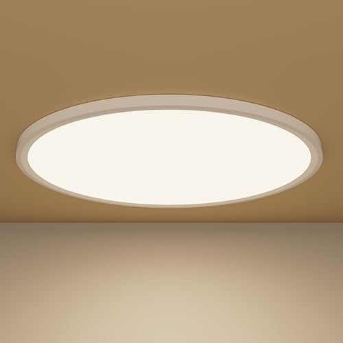 Sky angle LED Deckenleuchte Flach Rund 3000K 30cm, Modern Deckenlampe Warms Licht 21W 2400LM Flush Mount Ultra Dünn Ceiling Light für Küche Bad Schlafzimmer Flur Keller (3000K, 30cm)