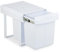 Relaxdays Poubelle encastrable pour la Cuisine, 3 bacs, 20 litres et 10 litres, HLP : 41,3 x 34 x 51,8 cm, Blanche