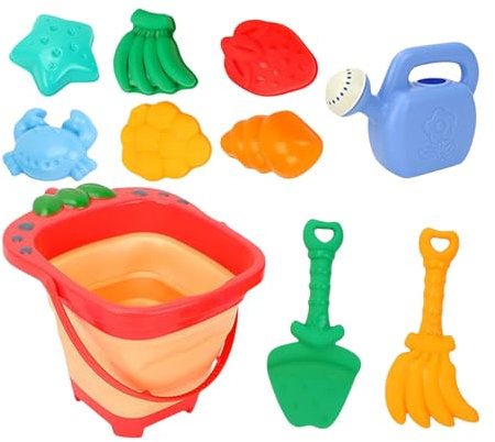 Pavsicgn Jouets de Sable pour,Seau Pliable avec Pelles - Seau Pliable pour Jeux de Creusement Garçons Filles - Activités Extérieures Jardin Piscine