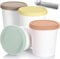 Nuenen 5 Pack Ice Cream Containers 1Qt Freezer Storage Tubs with Silicone Lids and Spoon for Homemade Ice Cream Reusable, Sorbet Dishwasher Safe (Morandi Colors)