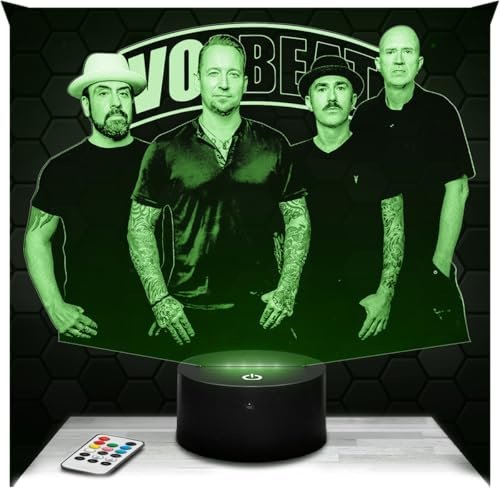 Lampephoto.fr - Lampe Vol beat 3D Touch Nachtlicht Hard-Rock-Band | Made in France, Sockel & Größe wählbar, dimmbar, Batterie/USB, HD-Lasergravur, Geschenk für Sie & Ihn