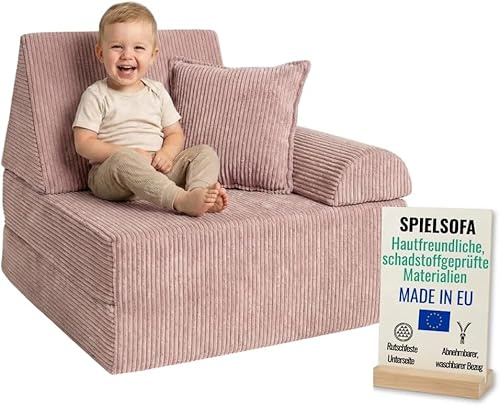Pillows24 Kindersessel & Spielsofa fur Kinder Cord mit abnehmbaren Bezügen