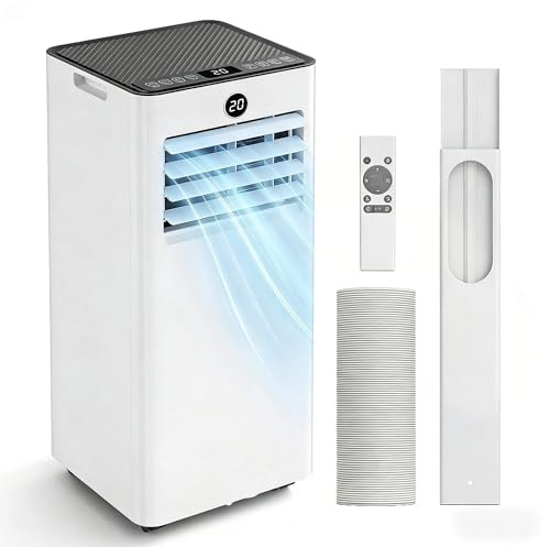 AIRFISH Klimaanlage mobil 7000 BTU – 3-in-1: Kühlen, Lüften & Entfeuchten | Inkl. Abluftschlauch + Fensterkit | Flüsterleise (45 dB) | Für Räume bis 20 m² | Mit Fernbedienung & Timer